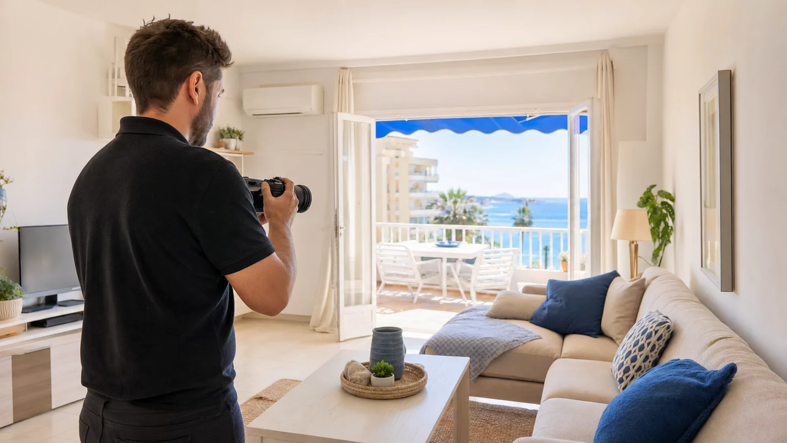 Photographer preparing the marketing of a property in Torrevieja